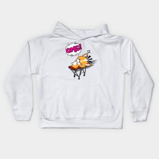 Funny Corgi is on a runaway stretcher Kids Hoodie